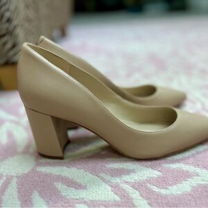 Marc Fisher Nude Block Heel Pumps